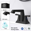 DOMETOUR Matte Black 2-Handle Bathroom Sink Faucet, 4-Inch Centerset with Pop Up Drain & Supply Lines, Lead-Free - 3 of 4