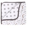 Bacati - Boys Football Muslin Brown Gray 10 pc Crib Bedding Set with 4 Swaddling Blankets - 2 of 4