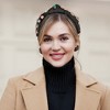Unique Bargains Girl's Rhinestone Retro Knotted Non-slip Wide Headband Black 5.12"x1.26" 1 Pc - 3 of 4