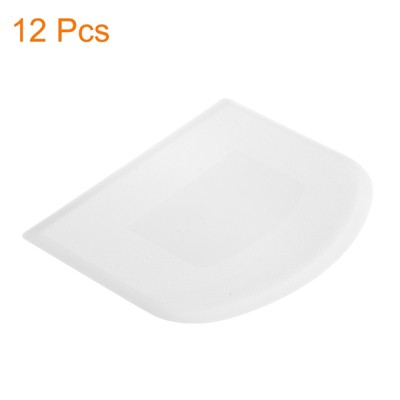White Flexible Plastic Kitchen Dough Scraper Set, 12 Pieces
