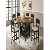 20.5"2pc Transitional Upholstered Counter Height Dining Chair Bar Stools Brown Finish Wooden Furniture - 2 of 4