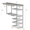 Costway Custom Closet Organizer Kit 4 to 6 FT Wall-mounted Closet System w/Hang Rod White\Grey - 2 of 4