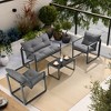 Pamapic 4-Piece Metal Outdoor Patio Conversation Set with Cushions - 3 of 4