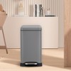 3.2 Gallon Step On Trash Can with Soft Close Lid, Modern Garbage Can with Oot Pedal and Inner Bucket, Metal Waste Basket for Bathroom, Bedroom - 2 of 4