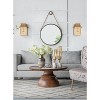 Dexmalle Contemporary Industrial Hanging Round Mirror with Black Framed and with Rope Strap - 3 of 4