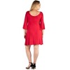 Plus Size Criss Cross Neckline Cold Shoulder Dress - 24seven Comfort Apparel™ - 3 of 4