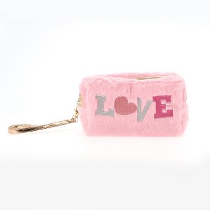 Unique Bargains Women's Portable Embroidery LOVE Makeup Bag 1 Pc - 1 of 3