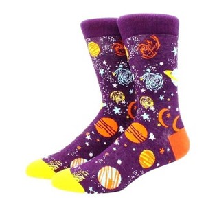 Purple Outer Space Socks With Planets (Men's Sizes Adult Large) from the Sock Panda - 1 of 4