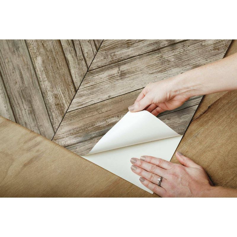 RoomMates Herringbone Wood Boards Peel and Stick Wallpaper, 4 of 11