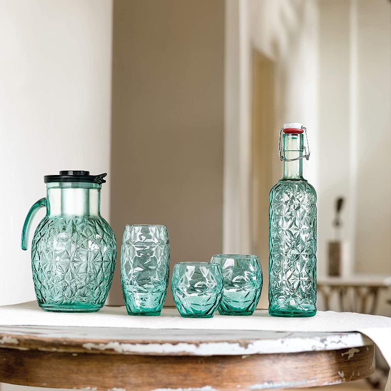 Bormioli Rocco Oriente Water Glass, 6-Piece, 13.5 oz, Cool Green,Cool Green, 5 of 6