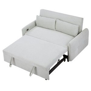 NicBex Modern Pull Out Sofa Bed Convertible Sofa Couch with Adjustable Back and USB Ports for Living Room, Light Blue - 1 of 4