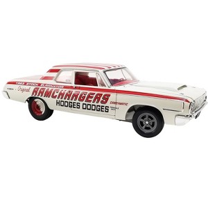 1964 Dodge 330 "Ramchargers" White with Red Graphics and Stripes Limited Edition to 504 pieces 1/18 Diecast Model Car by ACME - 1 of 4