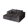 CAVINAS 108.3" Sectional Sofa for Living Room,L-Shaped Foam Couch with 3 Seats,Convertible Modular Couch,Upholstered Corduroy Couch,2 Pillows - 2 of 4
