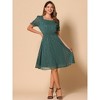 Allegra K Women's Square Neck Metallic Stars Ruffle A-Line Stretch Waist Midi Dress - 4 of 4