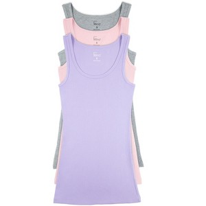 Felina Womens Cotton Ribbed Tank Top 3-Pack - 1 of 3