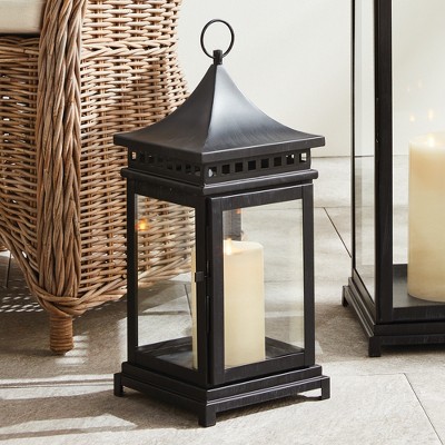 Kito Black Stainless Steel Hanging Candle Lantern