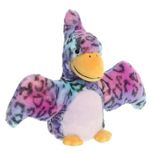 Aurora Small Watercolor Dinos Paintbrush Pteranodon Dinos & Dragons Ferocious Stuffed Animal Pink 9" - 1 of 4