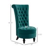 Retro High Back Armless Accent Chair, Fabric Upholstered Tufted Chair for Living Room, Dining Room and Bedroom - 3 of 4