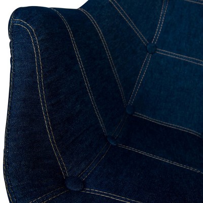 Milburn Barrel Accent Chair in Denim Blue with Beech Wood Legs