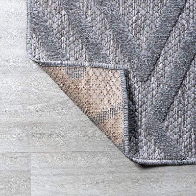 Handwoven Light Gray Moroccan Geometric 5' Square Area Rug