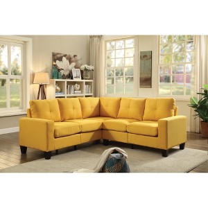 L-Shaped Sectional Sofas with Pocketed Coil Cushions & Kiln Dried Hardwood Frame, Compact Apartment-Friendly Design - 1 of 4