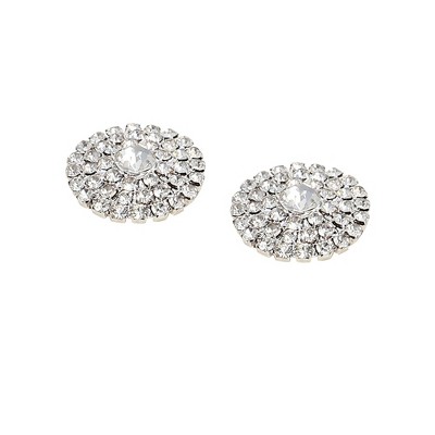 SOHI Women's Crystal Silver The Small Crystalized Stud Earrings
