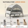 Munora 42" Dog Bed with Removable Canopy - Raised Outdoor Pet Cot + Cooling Pad & Storage Bag - for Large Dogs up to 66 lbs (Light Gray/Black) - 3 of 4