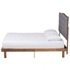 Baxton Studio Queen Valonia Fabric and Wood Platform Bed Gray/Walnut Brown: Upholstered Headboard, Rubberwood Frame, No Mattress Included - 3 of 4