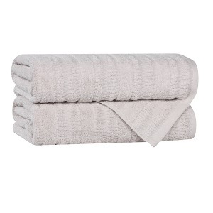 Smart Twist Viscose Cotton Blend Medium Weight Solid Textured Ribbed Towel Set by Blue Nile Mills - 1 of 4