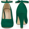 Perphy Women's Ankle Strap Round Toe Stiletto Heels Mary Jane Pumps - 3 of 4