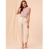 INSPIRE CHIC Women's Ruffled Sleeveless Work Business Vintage Blouses - 3 of 4