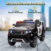 coucheta 12V Kids Ride On Police Car Electric Toy Truck with Remote Control, Police Vehicles with LED Lights & Music and Intercom, Battery Powered - 2 of 4