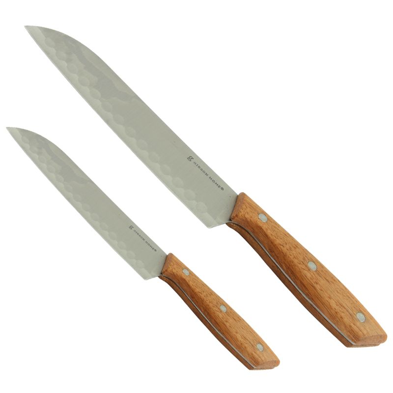 Gibson Home Seward 2 Piece Stainless Steel Santoku Knife Cutlery Set with Wood Handles, 3 of 5
