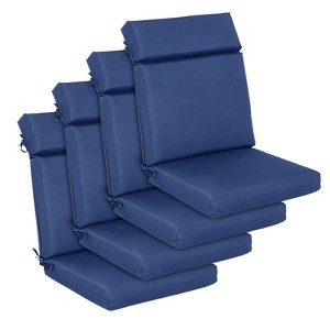 Aoodor 4Pcs Outdoor Cartridge High Back Dining Chair Cushion Set, Fade and Water Resistant Polyester Fabric Cover with Ties and Zipper - 1 of 4