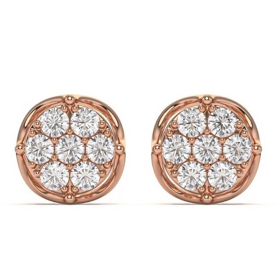 Pompeii3 1 - 2 3/4Ct Diamond 7-Stone Stud Earrings White, Yellow, or Rose Gold Lab Created