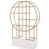 Tangkula 71" Tall Metal Bookcase 6-Tier Gold Bookshelf w/ 2 Storage Drawers Home Office - 2 of 4