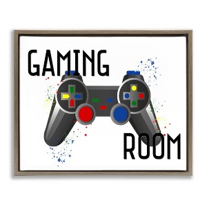 Stupell Industries Gaming Room Modern Controller Floating Frame Canvas Art - 1 of 4