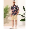 Lars Amadeus Men's Summer Floral Print Short Sleeve Button Down Beach Hawaiian Casual Shirt - 4 of 4