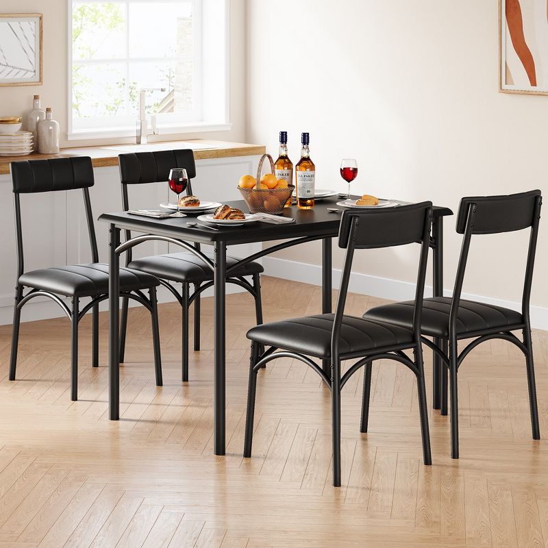 Whizmax Kitchen Dining Room Table Set for 4 with Upholstered Chairs, 5 of 10