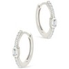 SHINE by Sterling Forever Sterling Silver Emerald Cut Bezel Set Huggie Hoop Earrings - 3 of 4