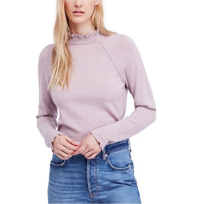Free People Womens Ruffled Pullover Sweater