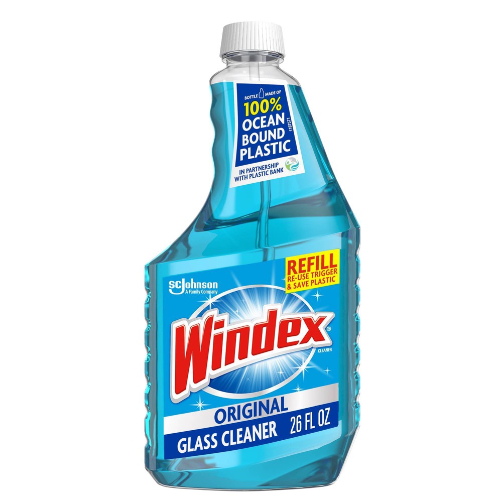 Windex Original Glass Cleaner, Refill Bottle, 26 oz