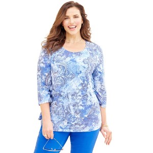 Catherines Women's Plus Size Poetry Tiered Tee - 1 of 4