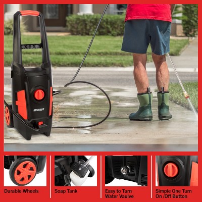 Stalwart 2400 PSI Black and Red Electric Pressure Washer with 5 Nozzles