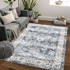 Washable Vintage Area Rug, Distressed Ultra-Thin Non-Slip Low Pile Stain Resistant Carpet for Living Room, Bedroom - 2 of 4