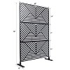 Vynxaria 76" Metal Privacy Screen - Freestanding Decorative Divider for Indoor & Outdoor Use - 3 of 4