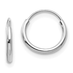 Black Bow Jewelry Children's 9mm Endless Hoop Earrings in 14k White Gold - 1 of 4