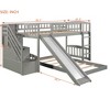 Twin over Twin Bunk Bed with Stairway, 2 Drawers, Slide & Ladder - ModernLuxe - 3 of 4
