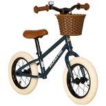 Qaba Kids Balance Bike Toddler No Pedal Bicycle for 3-6 Year Old with Adjustable Handlebar, Basket, Bell and Rubber Tires