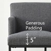 Set of 2 Upholstered Bar Stools with Armrests, 28.5" Seat Height Counter Chairs with Black Metal Sled Legs for Kitchen Island-Maison Boucle - 4 of 4